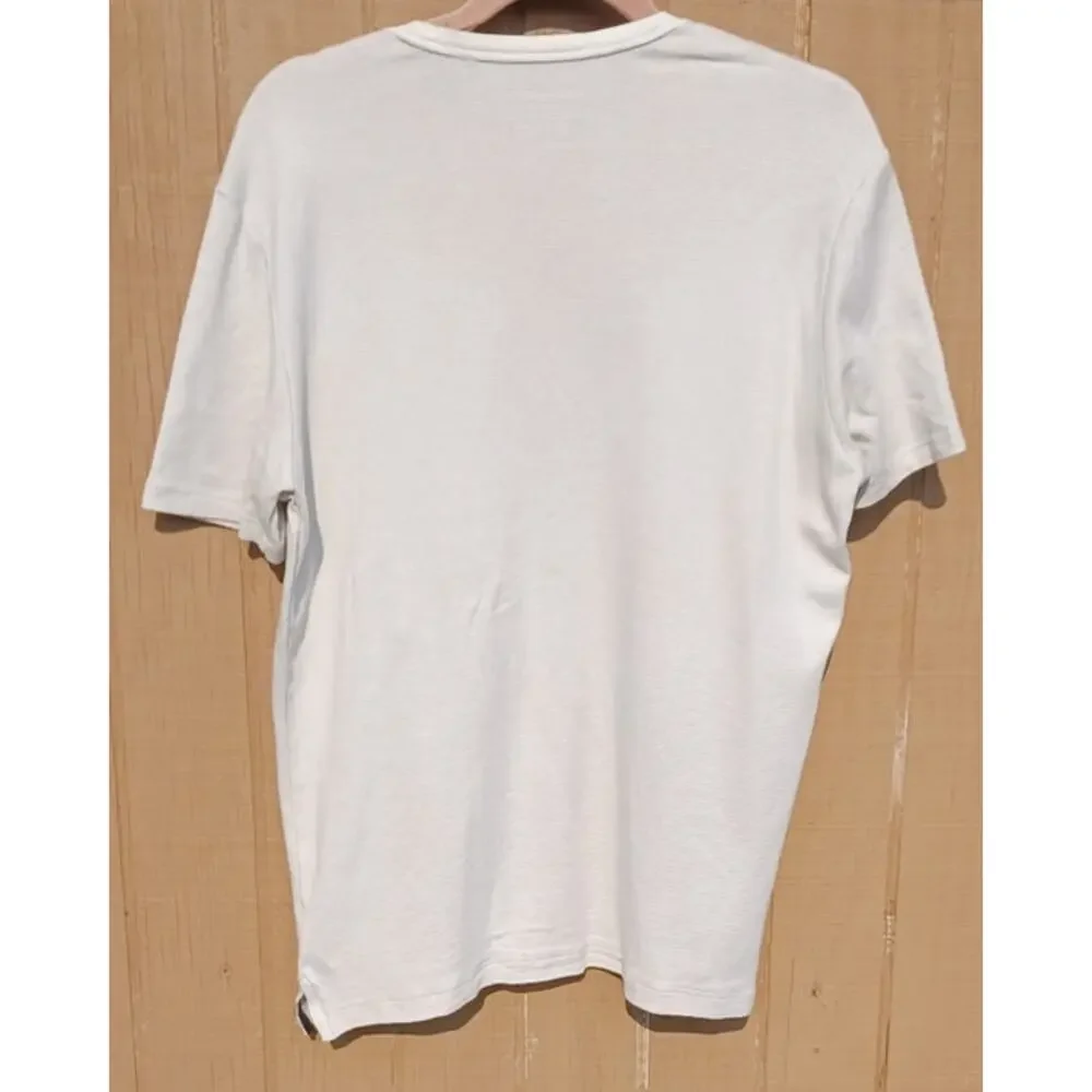 Banana Republic Luxe Touch Performance Tee Men’s L Ivory Taupe Stripe Cotton